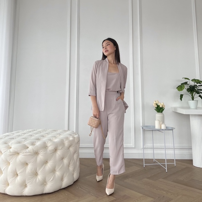 RKPERWIRA - ZPF OOTD WANITA SETELAN ERSA / Set Hana / Setelan Polos Formal / Fashion Kekinian Remaja