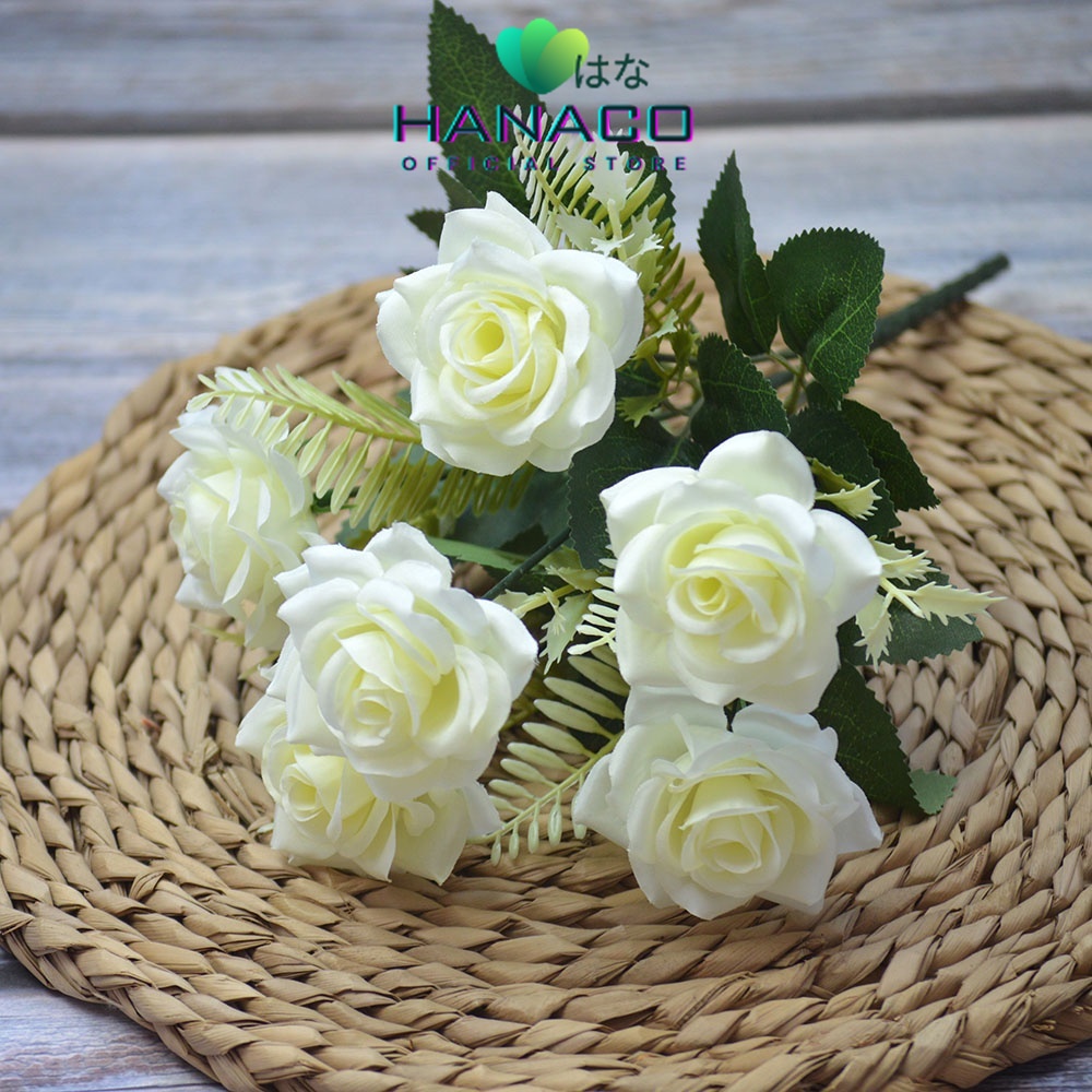 HANACO - Bouquet bunga T24 ROKU Artifisial Dekorasi Tanaman Palsu Hiasan