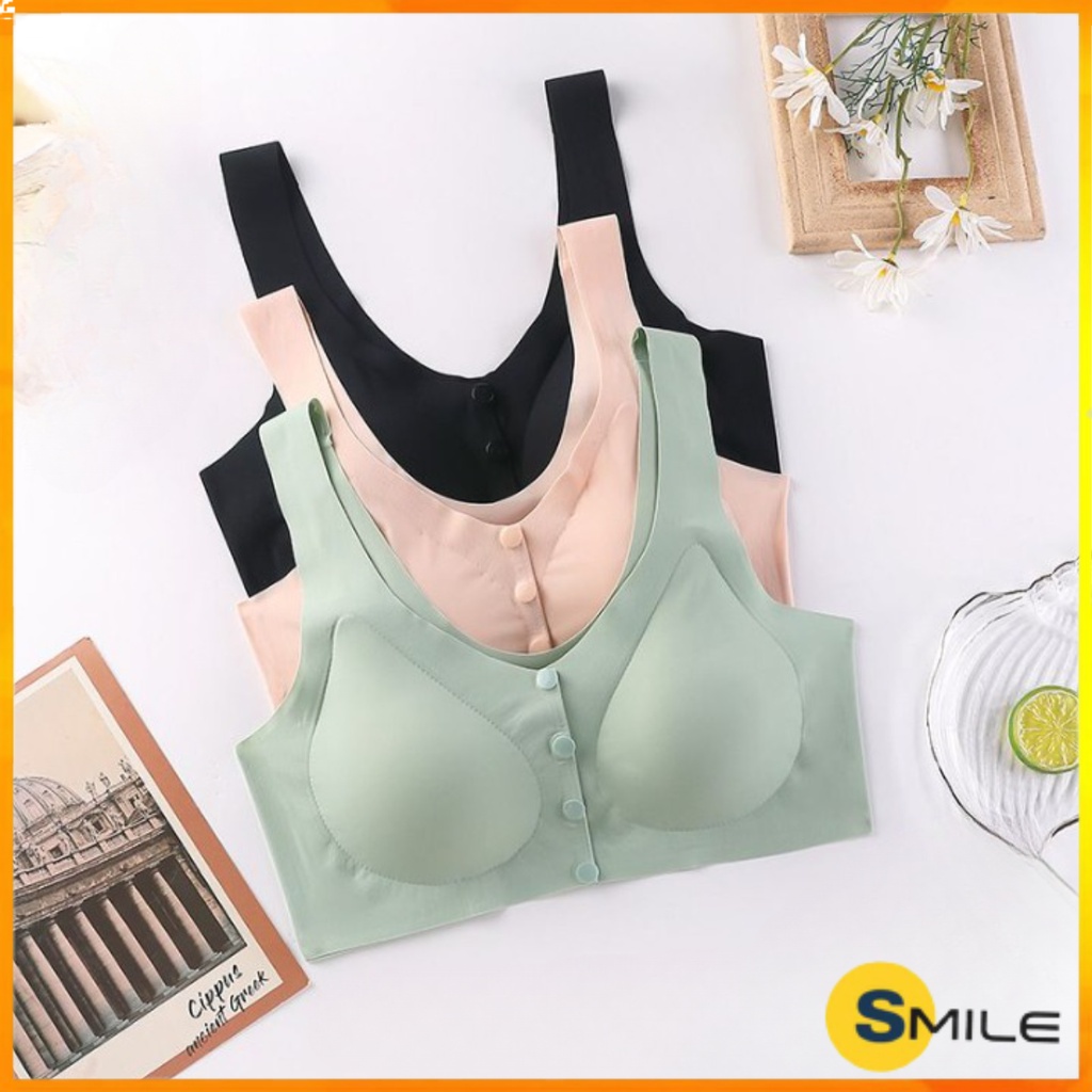 Smile Bra Wanita BH Kancing Depan Seamless Polos Bra Import Premium 1184