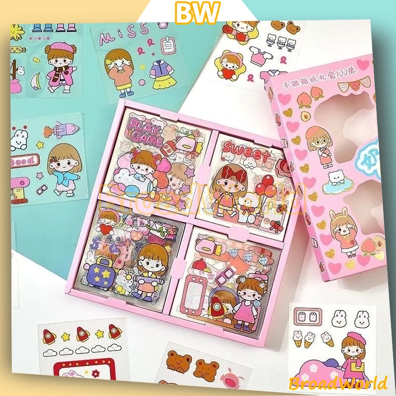 Sticker Stiker Motif Kartun Korea  Lucu Anti Air 25 Lembar / Sticker Waterproof Sticker Momo Isi 25 