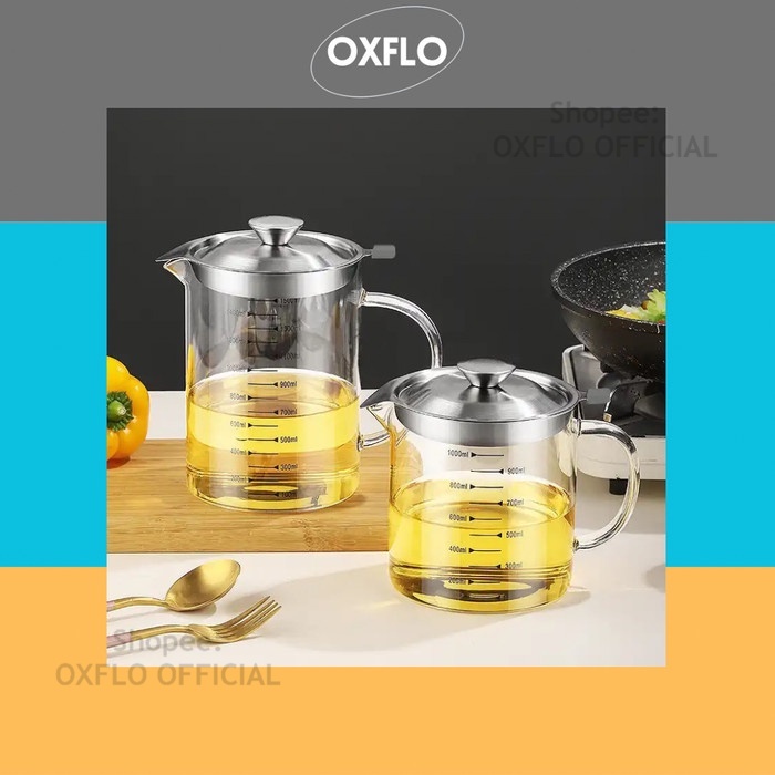 

OXFLO Oil pot wadah saringan minyak goreng kaca stainless steel JS22