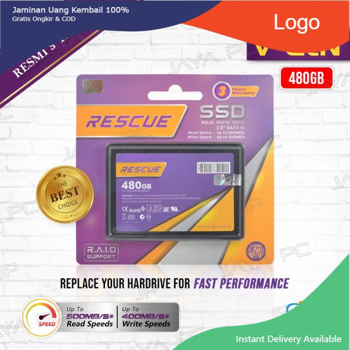 SSD V-Gen Rescue 480GB - Sata 3 VGen 480 GB 2.5"