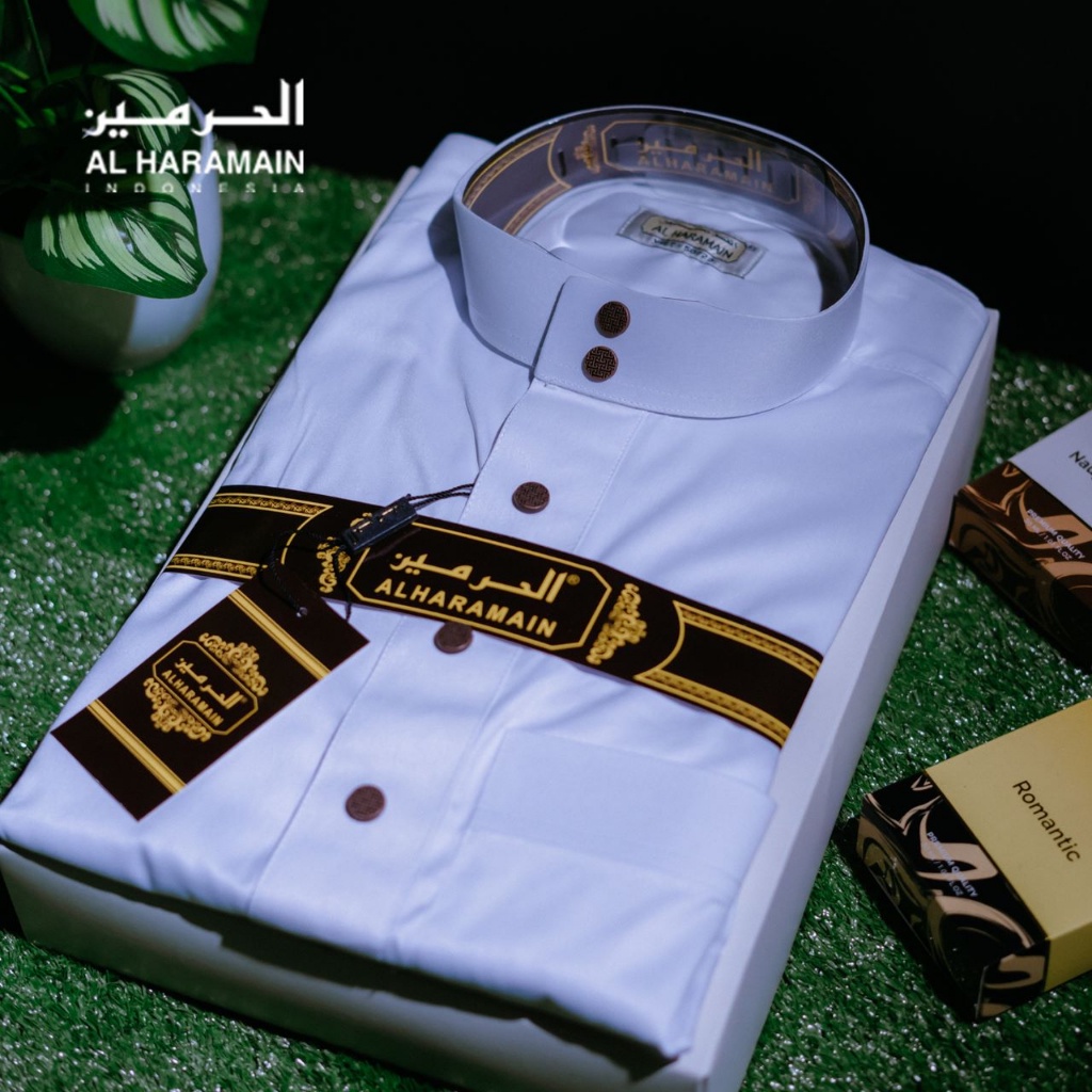 AL Haramain Jubah / Gamis Pria Dewasa Premium (09) Kancing A | Putih | Hitam