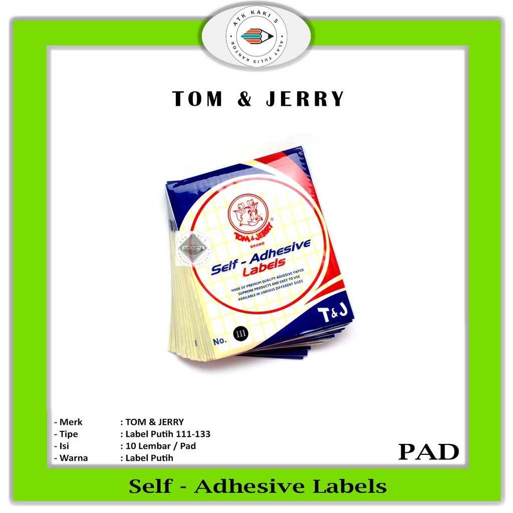 

TOM & JERRY - Label Putih 111 - 112 - 117 - 121 - 123 - 125 - 127 - 133 - 122 - 129 - 120 - Pad