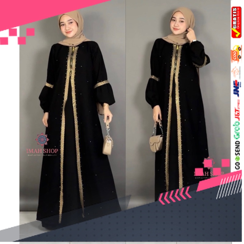 BAJU GAMIS MODEL BARU TERMURAH STYLE TRENDY /Baju Muslim Abaya Bordir Gamis Maxi Dress Arab Saudi Bo