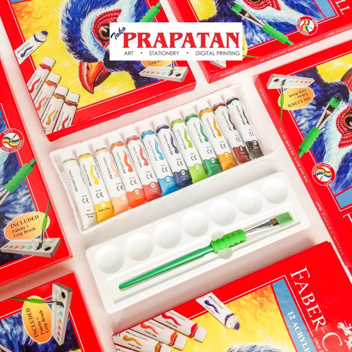 

[LD-0531] Faber Castell Acrylic Colours set 12 Warna / Cat Akrilik set