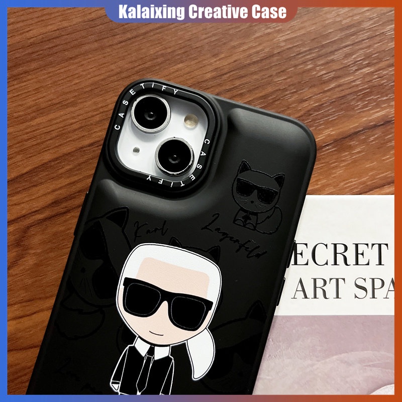 IPHONE Untuk Iphone14 13 12 11 14 Plus 14 Pro Max Karl Pola Puff Soft Phone Case