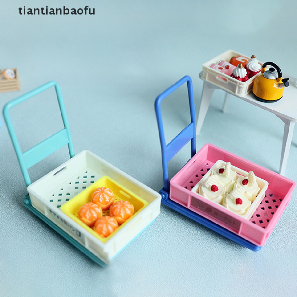 [tiantianbaofu] 1set 1per12rumah Boneka Miniatur Kue Teh Sore Dessert Makanan Cupcake Keranjang Butik