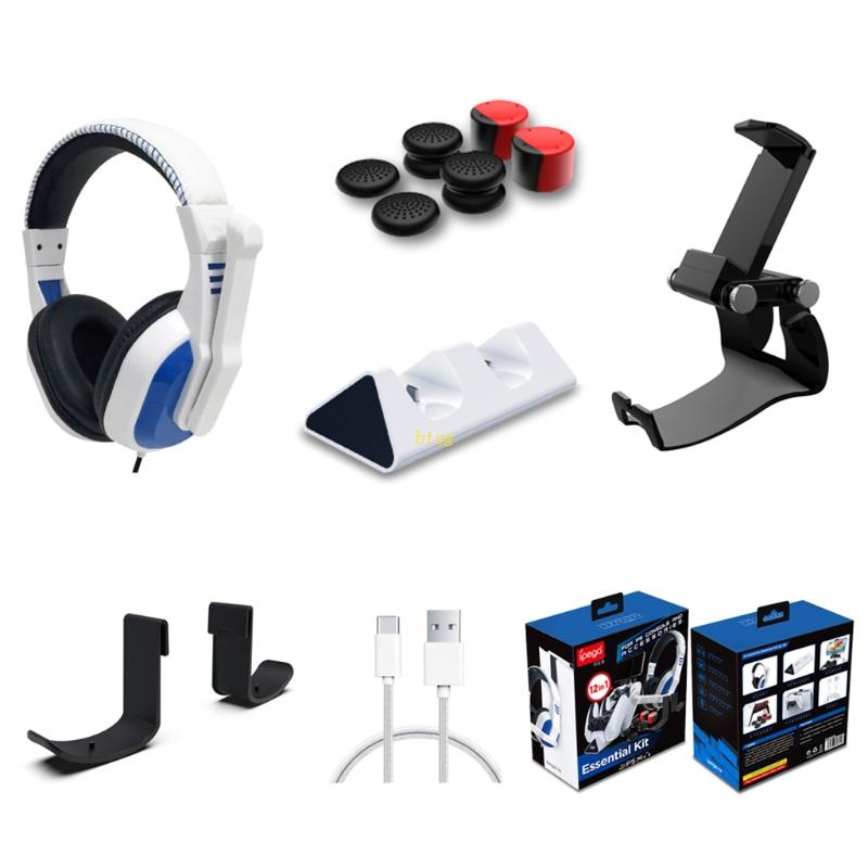 Btsg 6in1 Headset Gaming Headphone Hook Holders Controller Charging Stand Rocker Cap Untuk