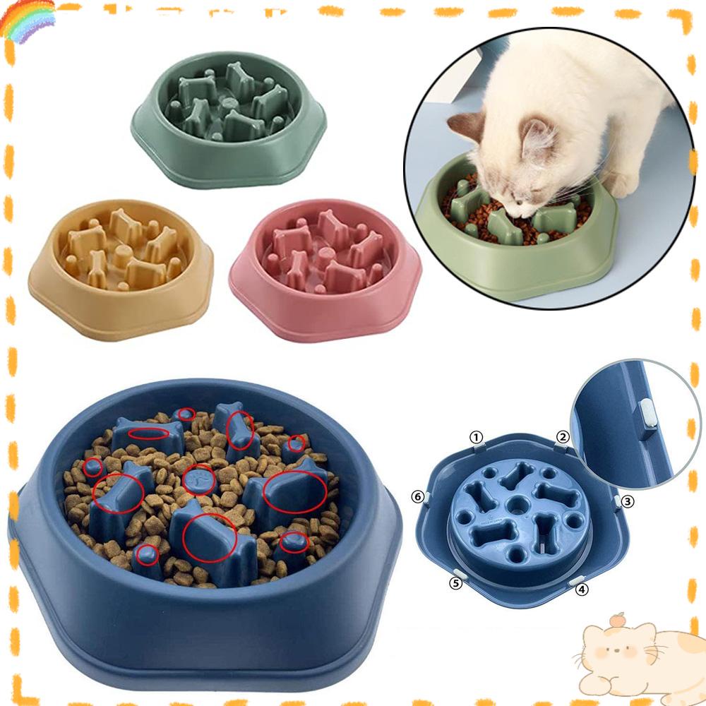 Solighter Pet Slow Feeder Berbentuk Tulang Mencegah Obesitas Rakus Anti Tersedak Rotary Puppy Dishes