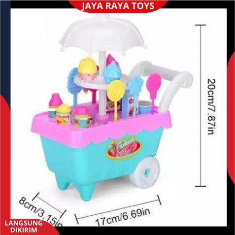 ( BISA COD ) PROMO Mainan Anak Gerobak Es Krim Permen Keranjang Bonus 2 Kuda Pony Anak-anak DIY Play Set Makanan Penutup Trolley Mainan Puzzle / Mainan Edukasi Anak / Mainan Anak Laki Laki / Mainan Anak Perempuan FI503 SNI