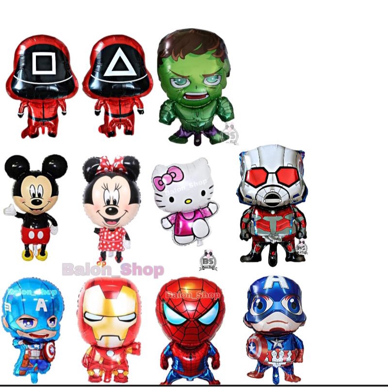 BALON FOIL KARAKTER KARTUN AVENGERS DAN HELLO KITTY JUMBO