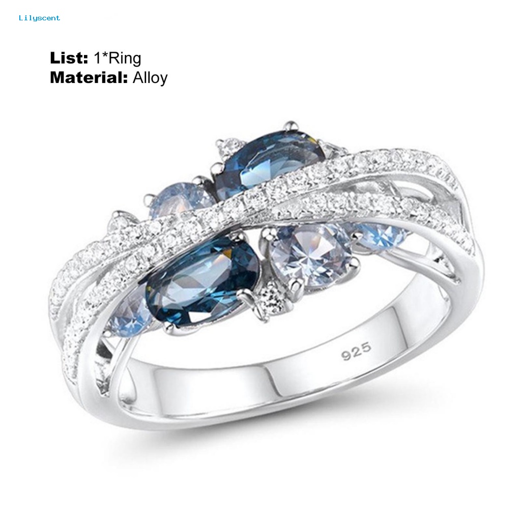 Lilyscent Ladies Women Ring Untuk Pernikahan Indah Terang Kilau Cincin Geometris