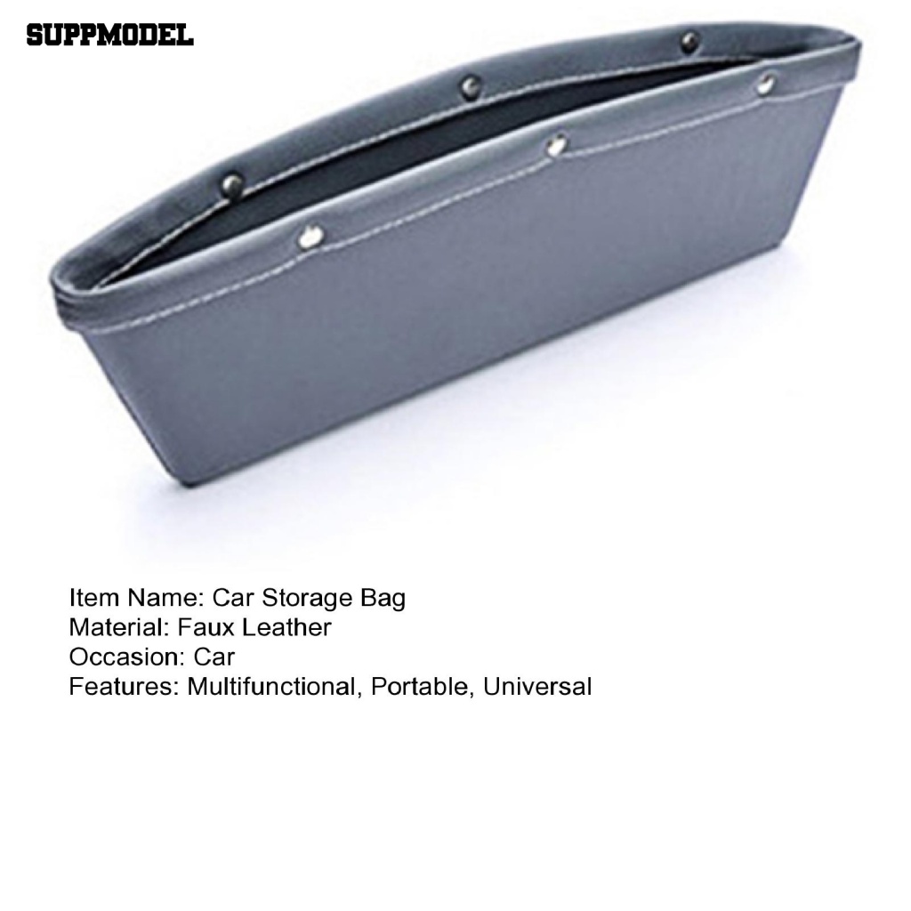 Suppmodel Compact Car Storage Bag Untuk Jok Mobil Slit Faux Leather Organizer Portable