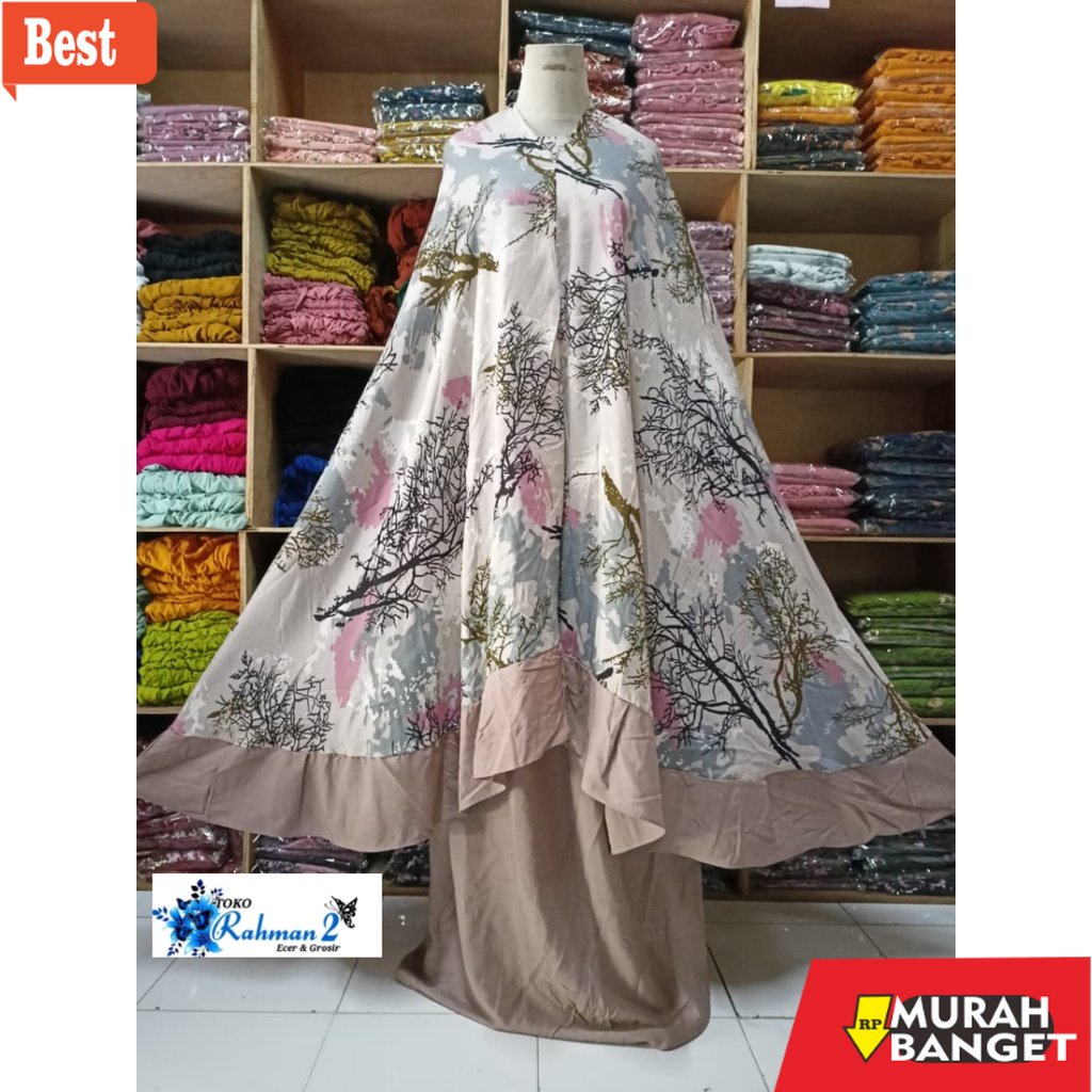 Peralatan ibadah di bulan ramadhan- Mukena Bali Jumbo Rempel Motif Akar / Ranting