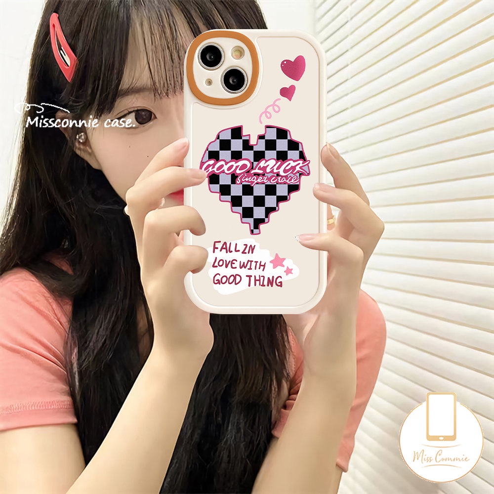 Ins Smile Cinta Hati Papan Catur Pasangan Case Untuk Infinix Hot11 9 10 Bermain Cerdas5 6 Hot 10s 10T 11s Hot 10 Lite Note8 Fashion Graffiti Cinta Hati Bunga Segar Soft Case Cover