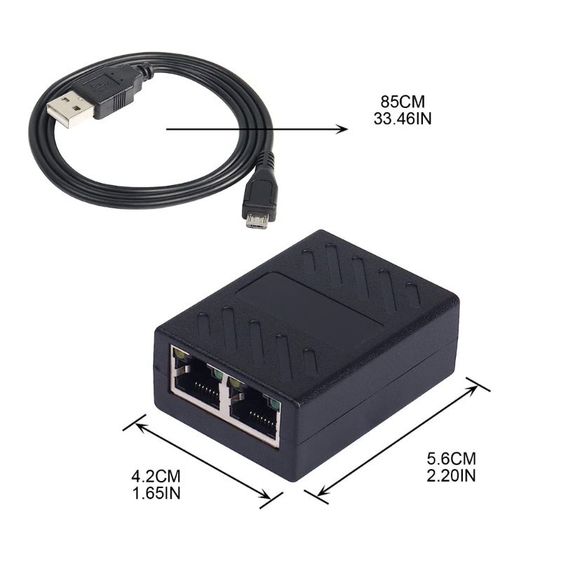 Bt Adaptor Eterna Lan Cable Extender Splitter RJ45 Spliter 1-ke- 2cara Bekerja Sekaligus Untuk Internet