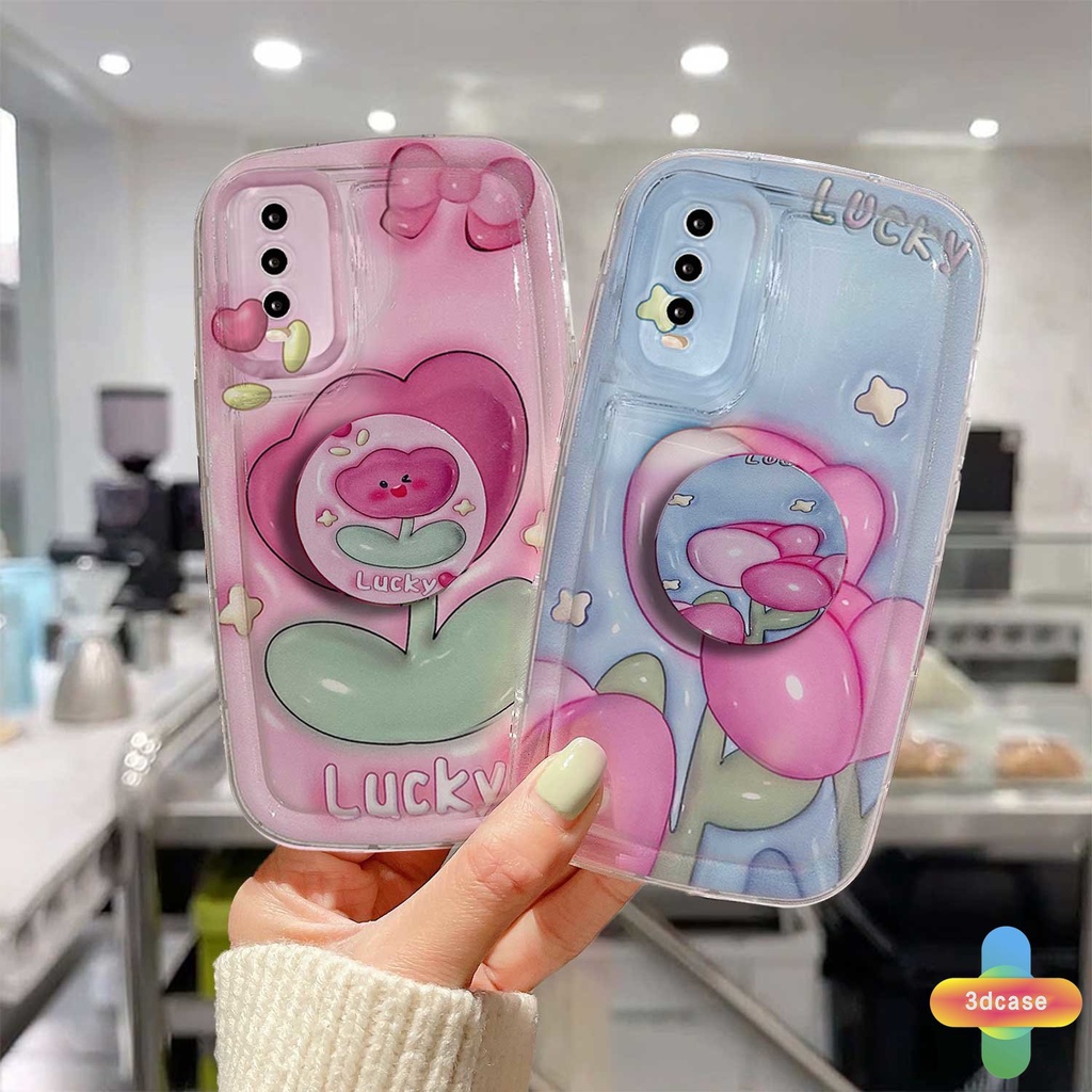 Casing VIVO Y16 Y22 Y22S Y02 Y12S Y35 Y12 Y20 Y15S Y15C Y21E Y21G Y91C Y21 2021 Y21A Y21T Y30 Y21S Y20S Y12i Y3S Y33T Y15A Y01 Y01A Y91 Y30i Y93 Y95 Y15 Y17 Y50 Y53S Y51 2020 Y51A Y10 Y33S Y1S Y11 Lucky Tulip Couples Soap Case With Stand