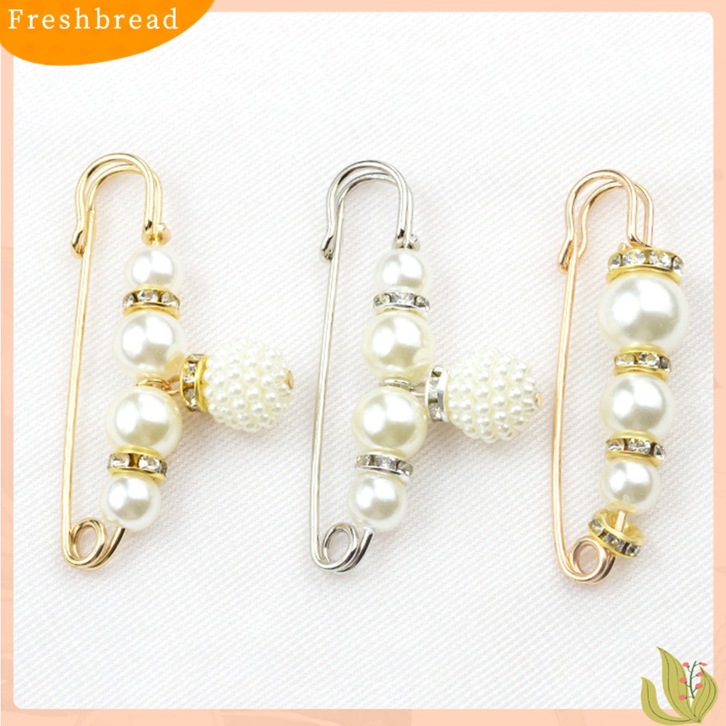 &lt; Freshbread &gt; Bros Pengaman Pengerjaan Halus Mencegah Ekspos Pin Pengaman Wanita Mutiara Imitasi Menarik Untuk Kerajinan Perhiasan