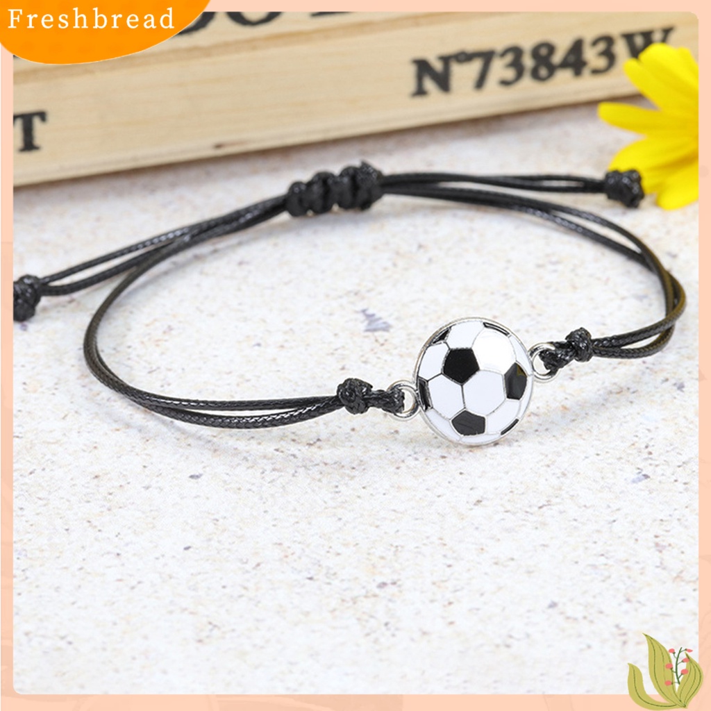 &lt; Freshbread &gt; Gelang Olahraga Sepak Bola Dikepang Unisex Adjustable Wax Line Bracelet Fan Gift