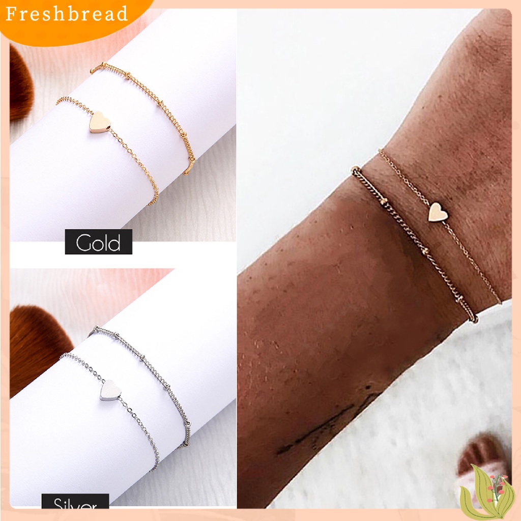 &lt; Freshbread &gt; 2pcs Gelang Lapis Adjustable Kokoh 2warna Kaitan Gelang Rantai Untuk Hadiah