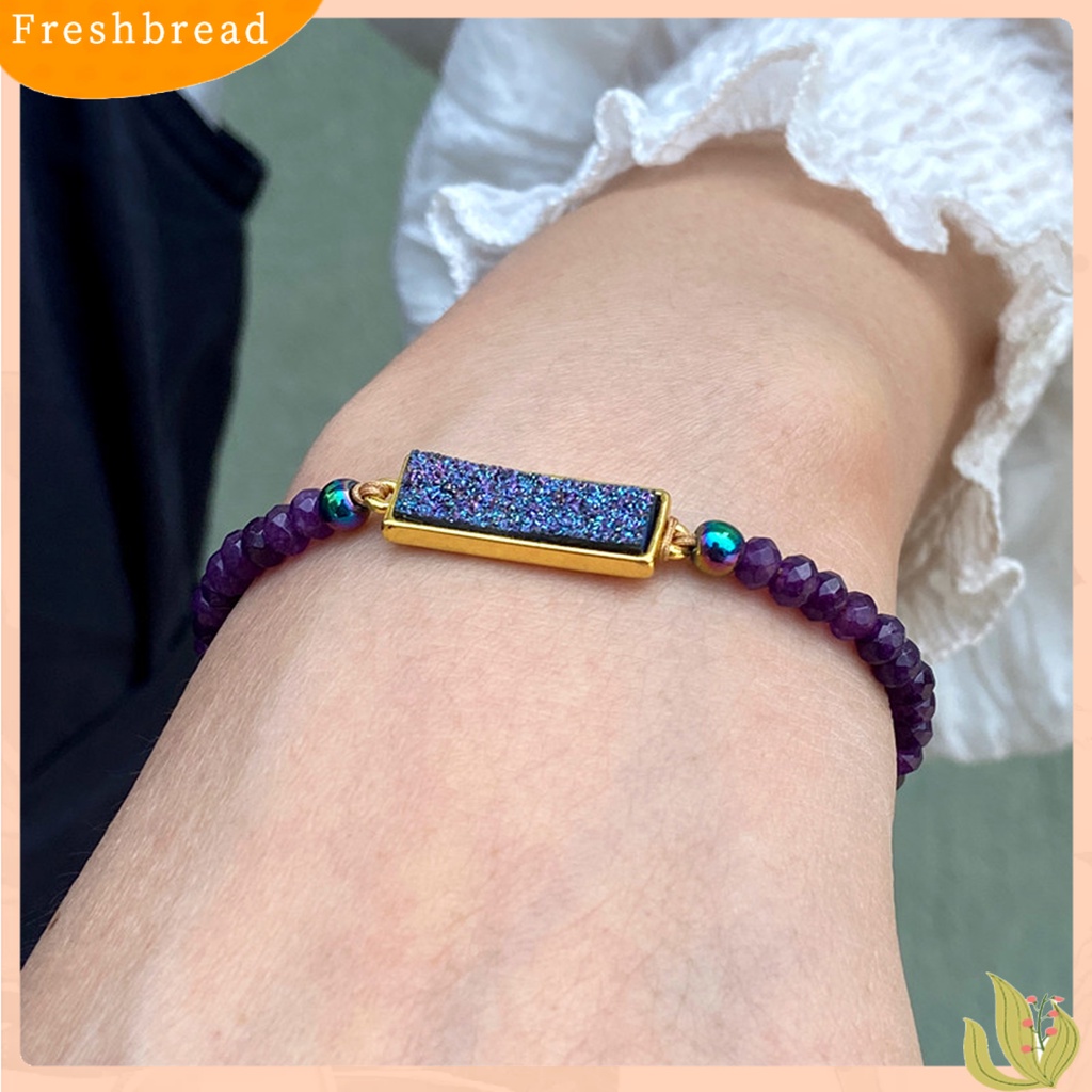 &lt; Freshbread &gt; Wanita Manik-Manik Gelang Boho Beads Heart Charm Adjustable Braided Rope Dekoratif Hadiah Pacar Wanita Alami Faux Stone Bracelet Jewelry Pakaian Sehari-Hari