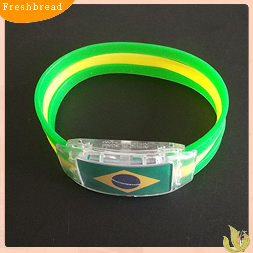 &lt; Freshbread &gt; Gelang Tangan Piala Dunia Glow in The Dark Tambah Suasana Argentina Brazil Jerman Spanyol Bendera Nasional Gelang LED Untuk Club