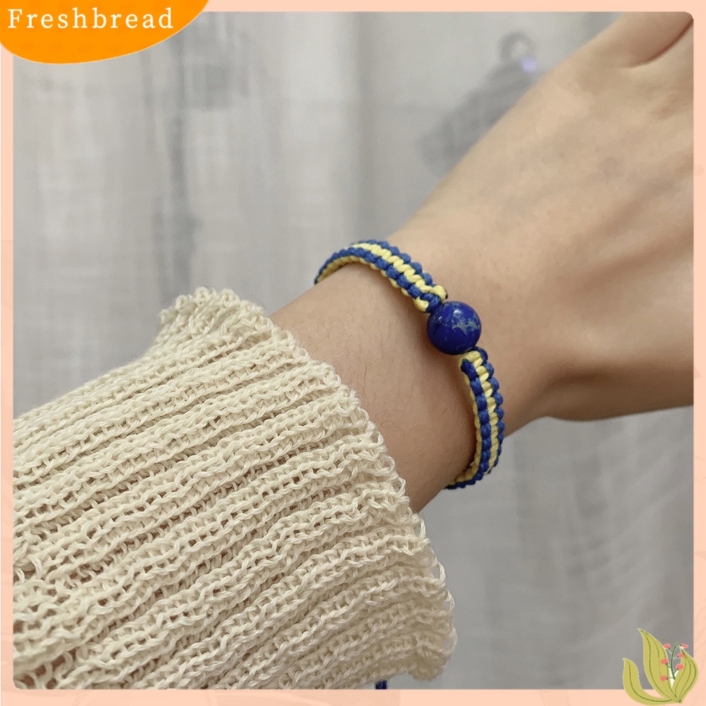 &lt; Freshbread &gt; Handmade Adjustable Rope Bracelet Cord Bendera Ukraina Warna Braided Wristband Properti Foto