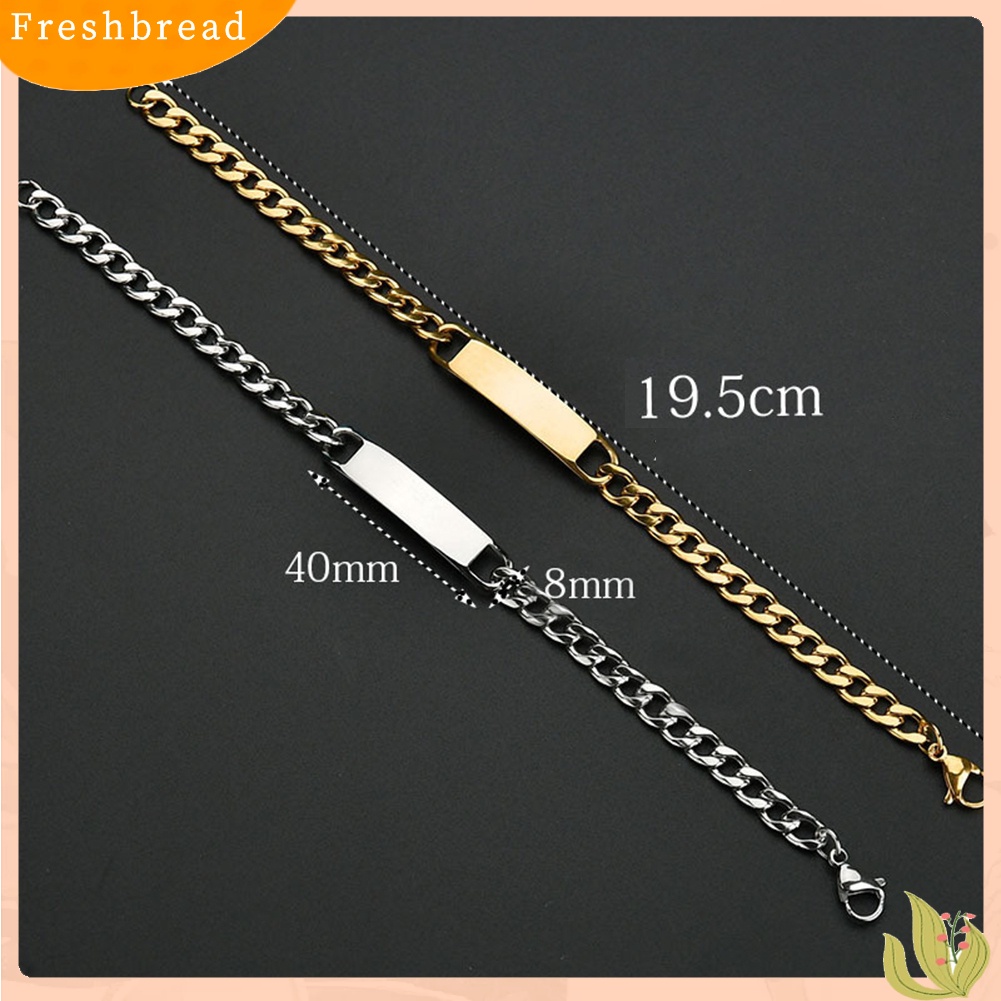 &lt; Freshbread &gt; Pria Rantai Gelang Stainless Steel Bangle Fashion Pesta Club Prom Pub Perhiasan