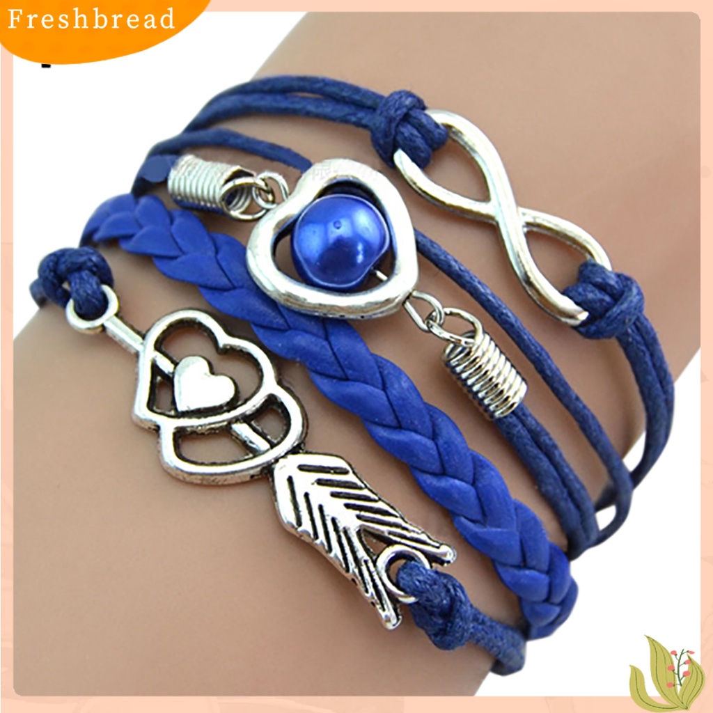 &lt; Freshbread &gt; Gelang Braided Multilayer Vintage Motif Panah Cupid's Wristband Untuk Club