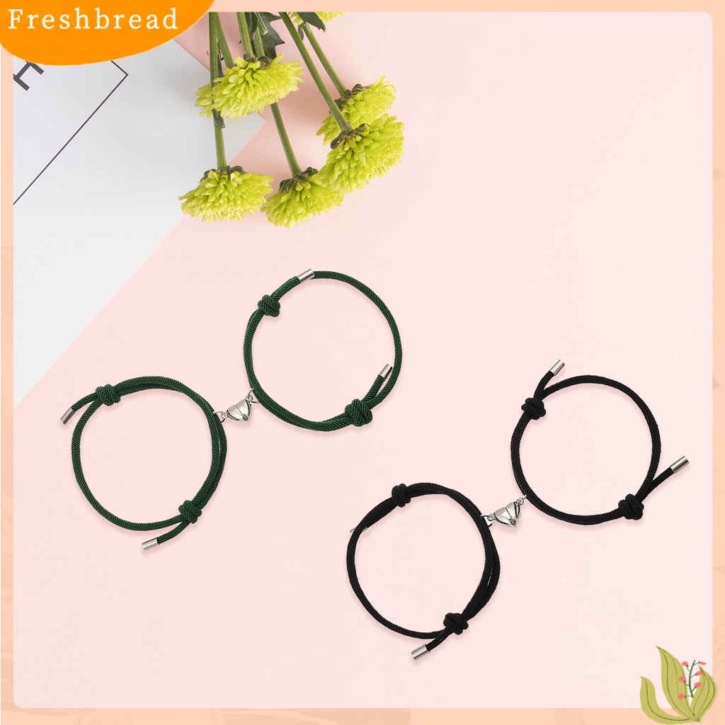 &lt; Freshbread &gt; 2Pcs Gelang Cantik ic Adsorpsi Alloy Elegan Panjang Adjustable Fashion Bracelet Untuk Pacaran