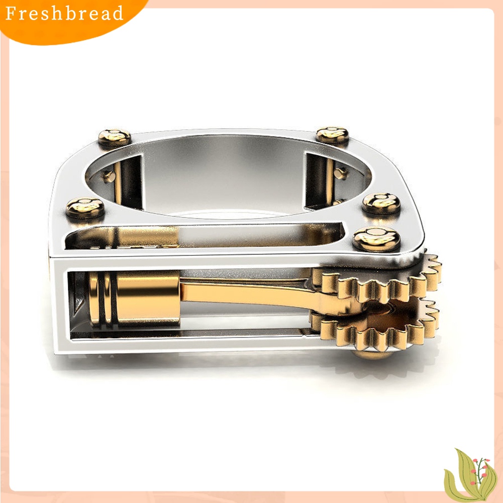 &lt; Freshbread &gt; Punk Pria Wanita Mekanik Gear Geometris Band Jari Cincin Pesta Perhiasan Hadiah