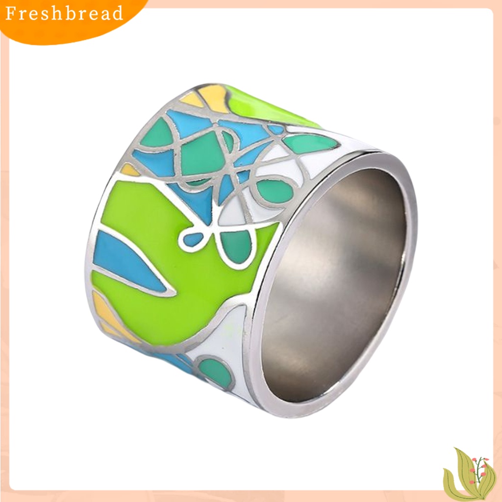 &lt; Freshbread &gt; Cincin Kepribadian Handmade Artistik Epoxy Hijau Bentuk Daun Jari Cincin Perhiasan Aksesori