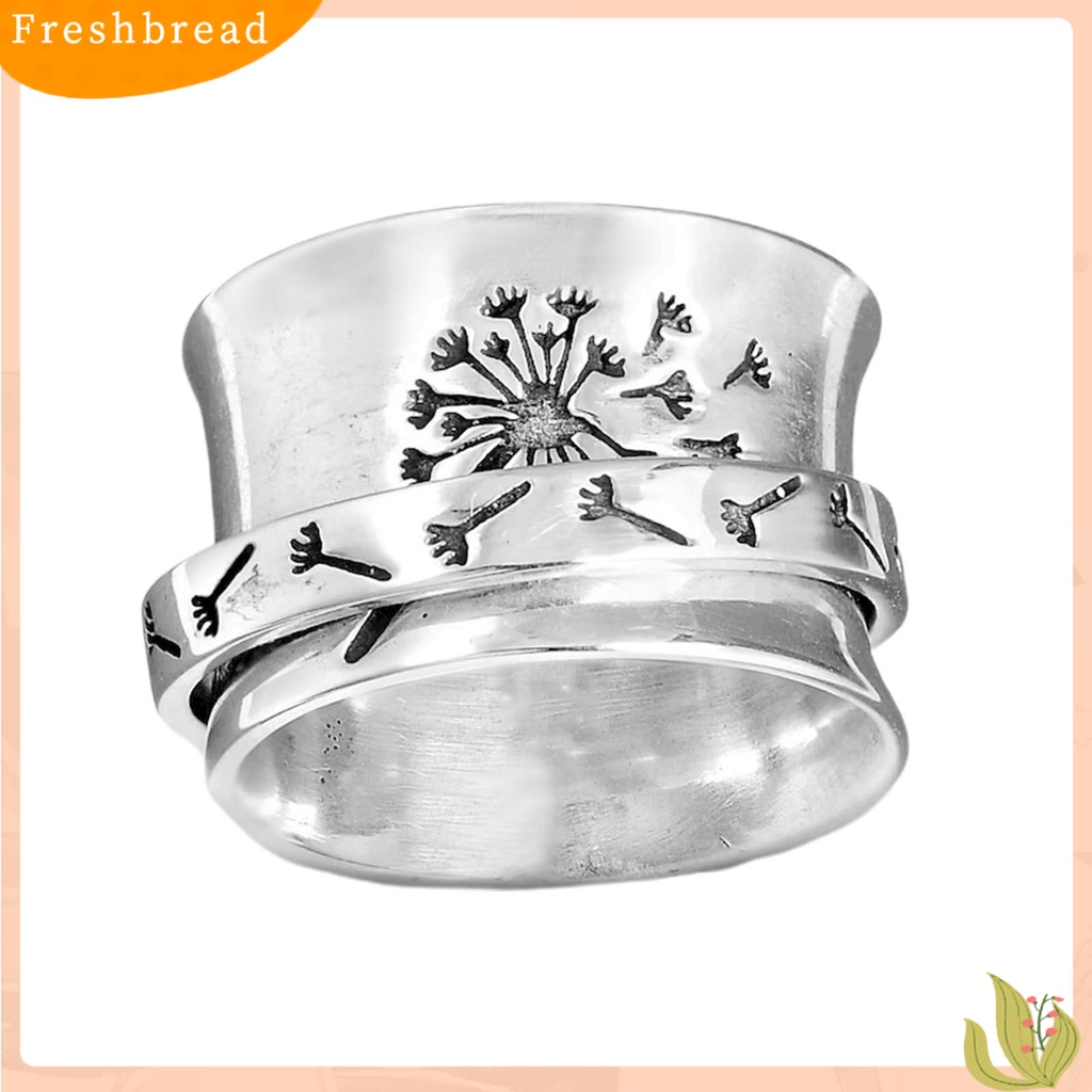 &lt; Freshbread &gt; Wanita Cincin Dandelion Bunga Spinner Vintage Fashion Penampilan Jari Cincin Perhiasan Pesta Pernikahan