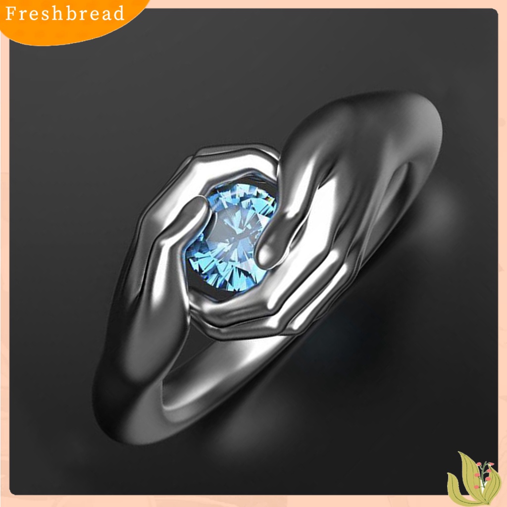 &lt; Freshbread &gt; Wanita Cincin Alloy Electroplated Anti Tarnish Hugging Cubic Zirconia Finger Ring Untuk Anniversary