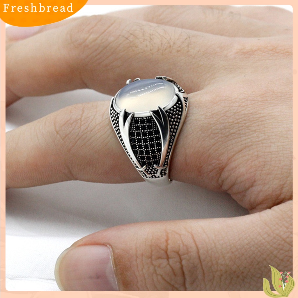 &lt; Freshbread &gt; Pria Cincin Ramah Kulit Retro Paduan Kesederhanaan Indah Engagement Male Ring Untuk Pernikahan