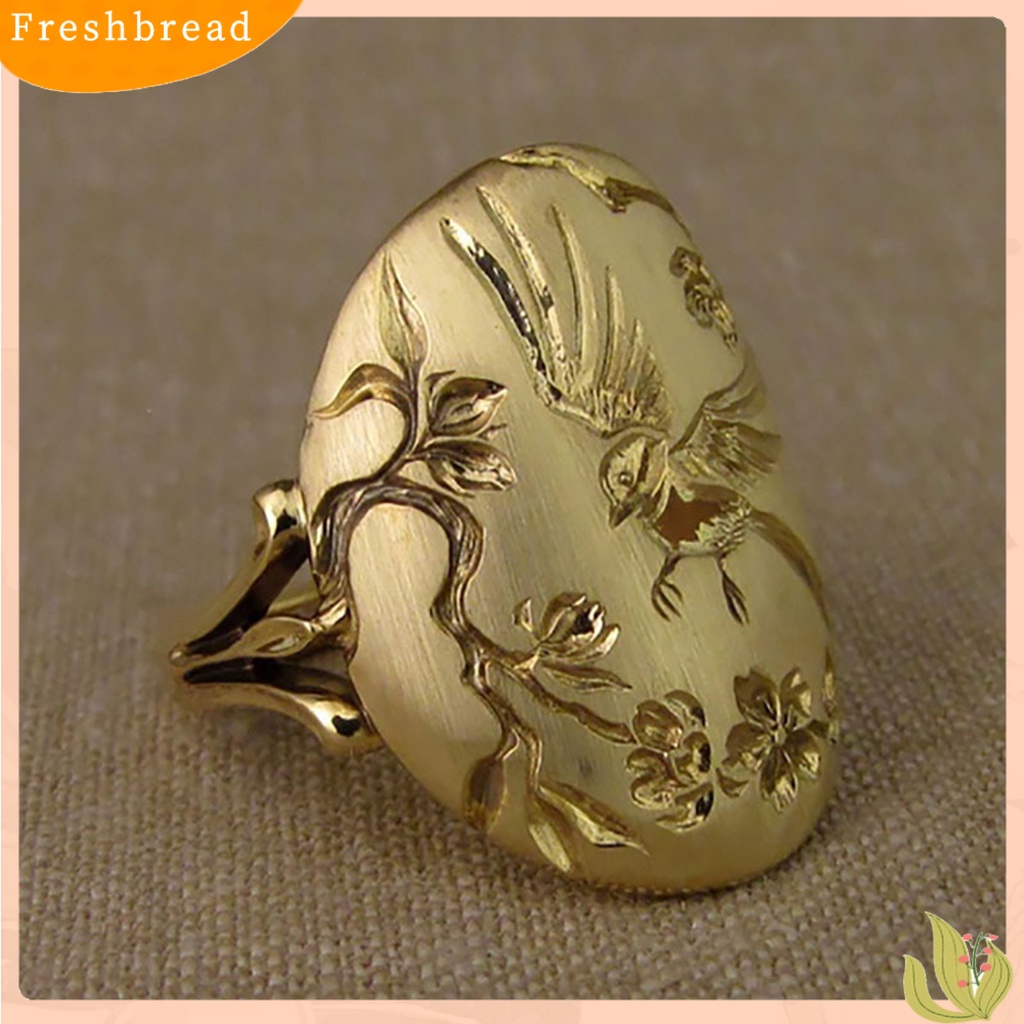 &lt; Freshbread &gt; Wanita Cincin Vintage Indah Elegan Burung Dan Bunga Cincin Tunangan Untuk Hari Valentine