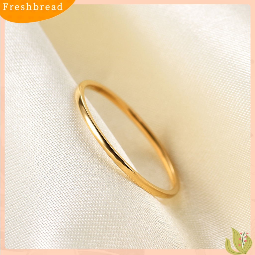 &lt; Freshbread &gt; Cincin Indah Eye-catching All-match Hias Glittery Titanium Steel Cincin Pasangan Sederhana Untuk Anniversary