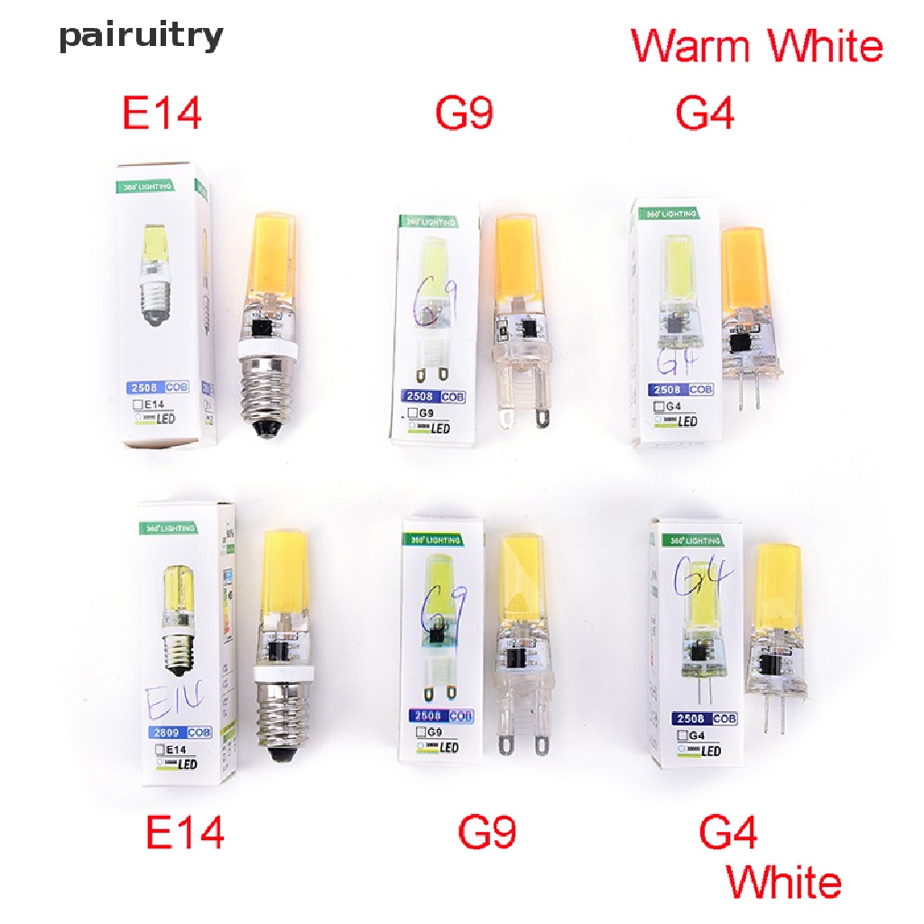 Prt Mini Dimmable G4 G9 E14 COB SMD LED Silicone Crystal Light Lampu Bohlam 9W 220V PRT