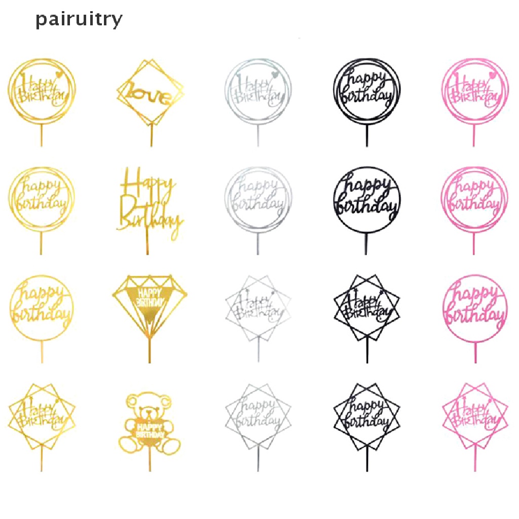 Prt 10Pcs Akrilik Hand wrig Happy Birthday Cake Topper Dessert Dekorasi Pesta PRT