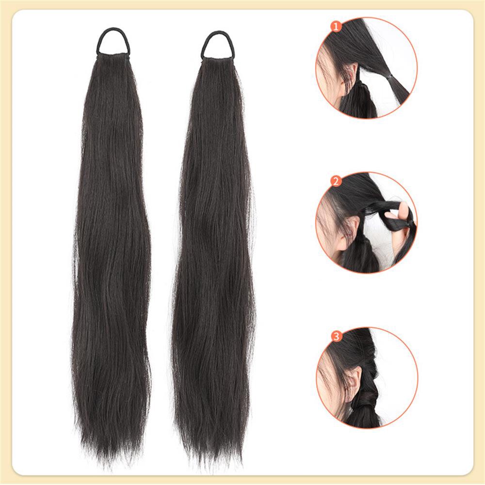 1pcs Y2K Natural Horsetail Wig Lurus Panjang Untuk Wanita Gadis Ekstensi Rambut Wig Aksesoris 45cm