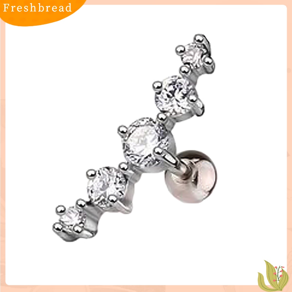 &lt; Freshbread &gt; 1Pc Lady Berlian Imitasi Hias Arc Shape Ear Stud Earring Perhiasan Tindik Tulang Rawan