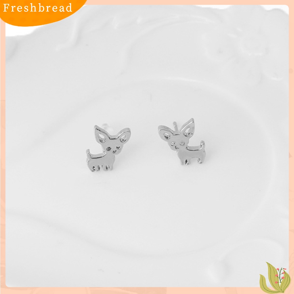 &lt; Freshbread &gt; Fashion Wanita Chihuahua Stud Earrings Lucu Telinga Anjing Giwang Tindik Perhiasan Hadiah