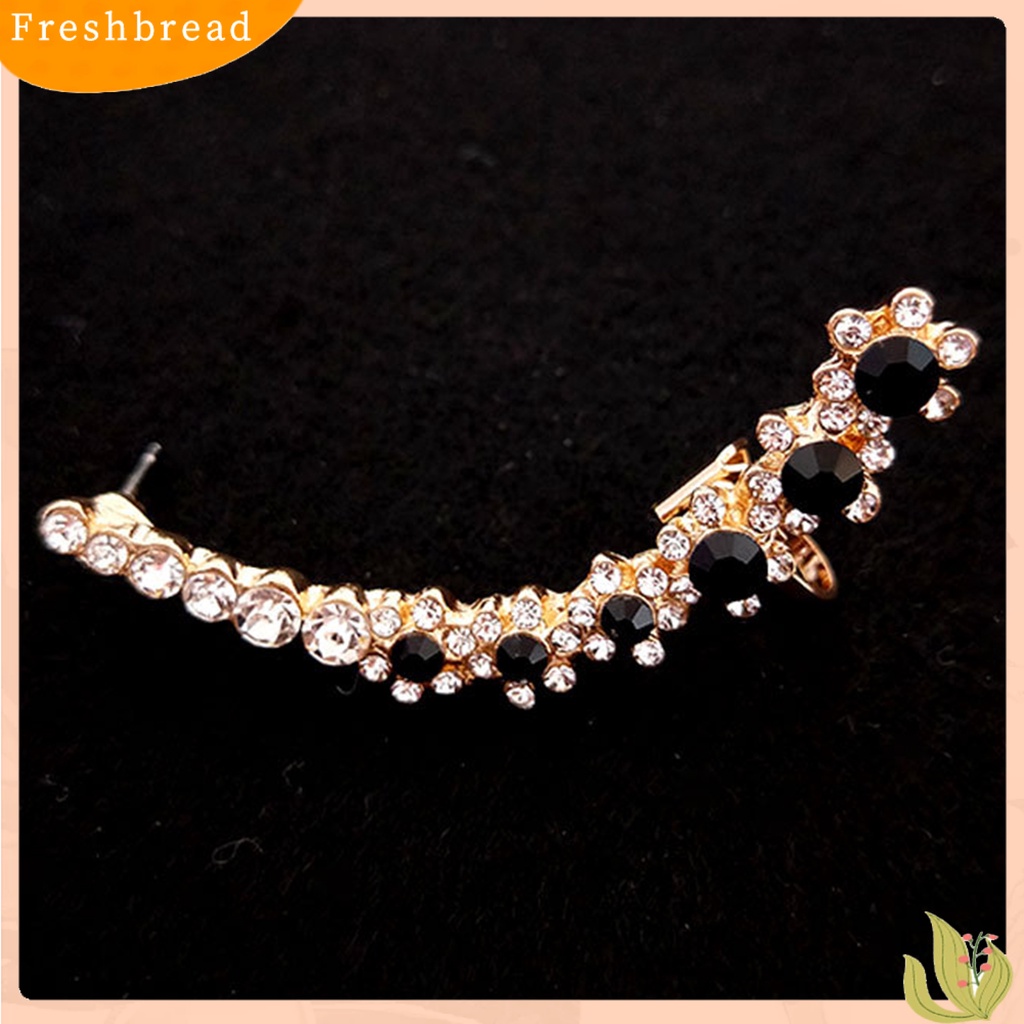 < Freshbread > 1Pc Tindik Terintegrasi Klip Telinga Gadis Kepingan Salju Berlian Imitasi Stud Anting Perhiasan Accesories
