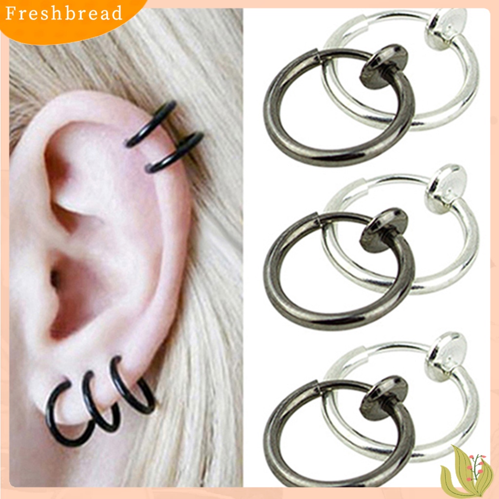 &lt; Freshbread &gt; 1Pc Anting Simple No Deformance Unisex Hidung Telinga Bibir Tindik Hoop Ring Untuk Club Pesta