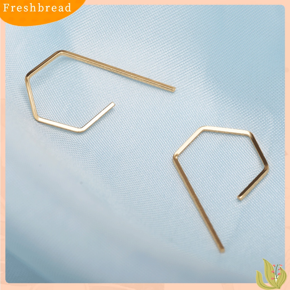 &lt; Freshbread &gt; Fashion Wanita Sederhana Geometris Ear Stud Alloy Earrings Pesta Pub Perhiasan Hadiah