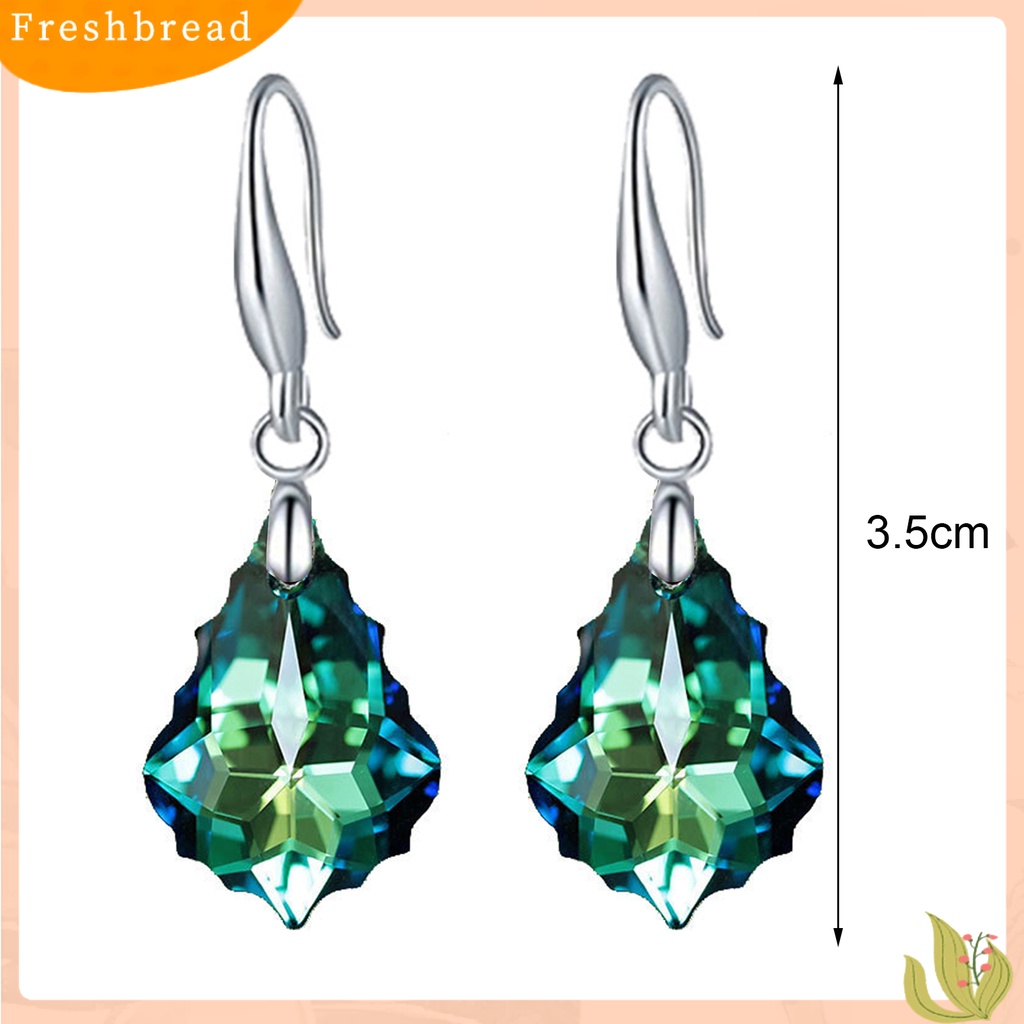 < Freshbread > 1pasang Anting Menjuntai Nyaman Dipakai Kait Telinga Wanita Kristal Imitasi Tahan Aus Untuk Perjamuan