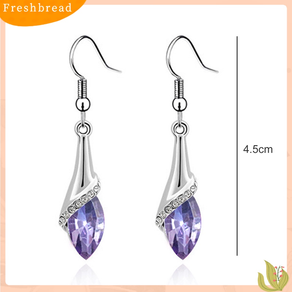 &lt; Freshbread &gt; 1pasang Anting Liontin Berkilau Gaya Sederhana Bentuk Kreatif Elegan Warna Vibrant Hias Alloy Permata Imitasi Tetesan Air Wanita Anting Menjuntai Untuk Wanita