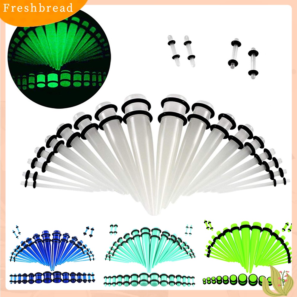 &lt; Freshbread &gt; 36Pcs Unisex Acrylic Cone Spike Ear Plug Expander Tindik Tubuh Perhiasan Dekor