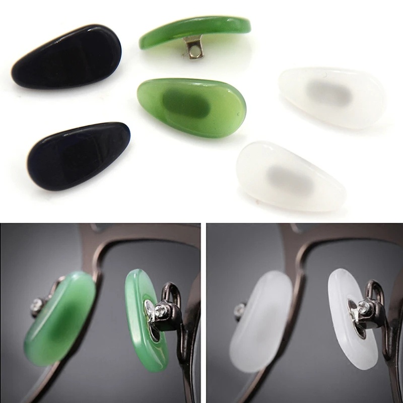 [Hot Sale]2pcs Imitasi Giok Sekrup Penjepit Hidung Bantalan Giok Porselen Menahan Kacamata Eyeglasses Massage Perawatan Kesehatan Anti-Slip Nose Pad